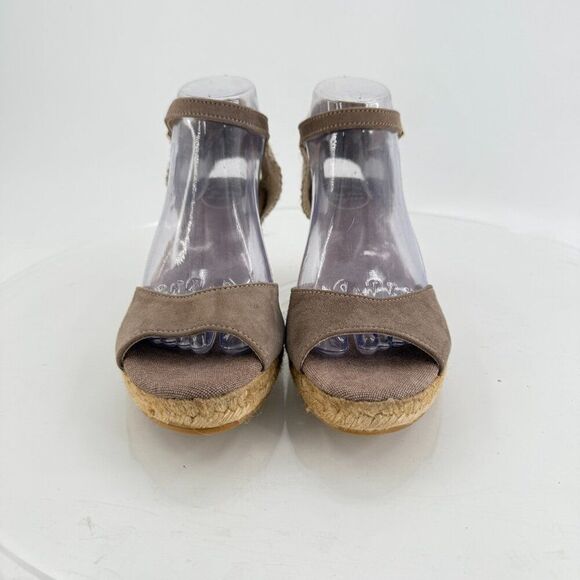 Toni Pons Llivia Platform Wedge Ankle Strap Size 39 8 Brown Leather Sandals - Picture 7 of 9